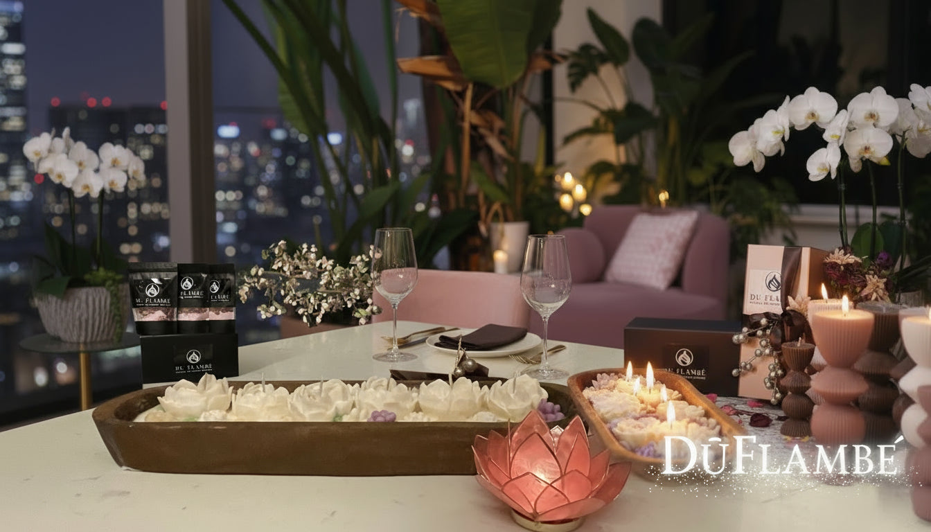 20-Inch Cremewood Floral Candlelight Centerpiece (Unscented)