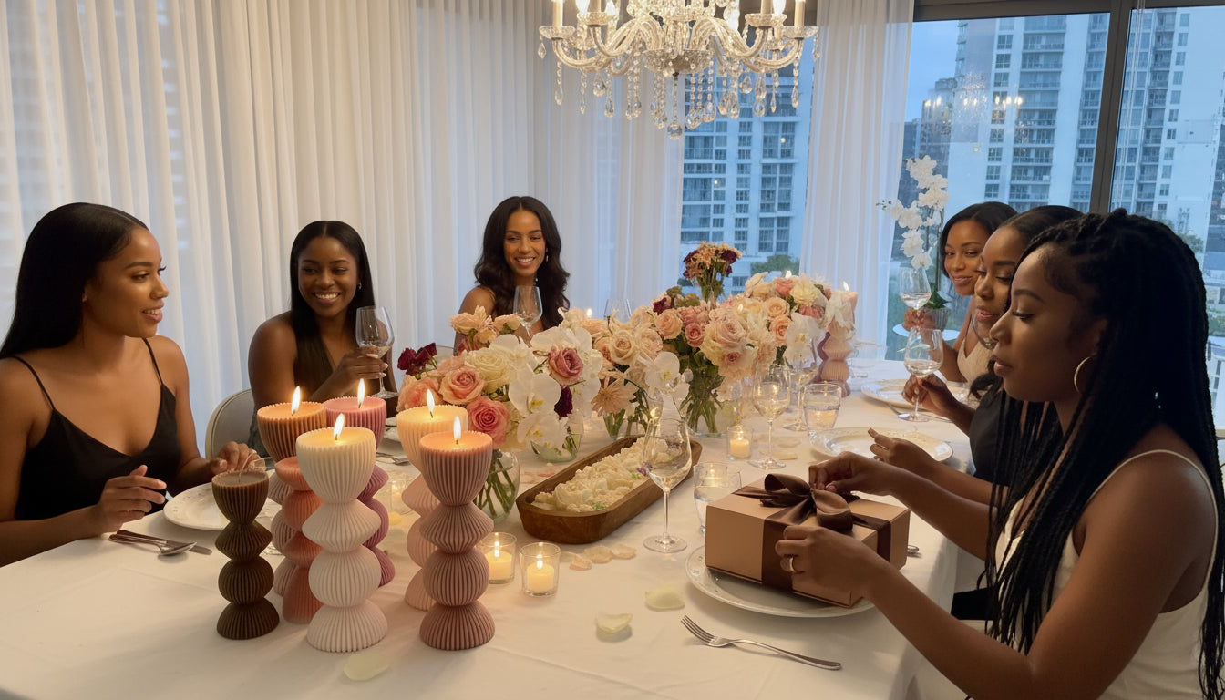 20-Inch Cremewood Floral Candlelight Centerpiece (Unscented)