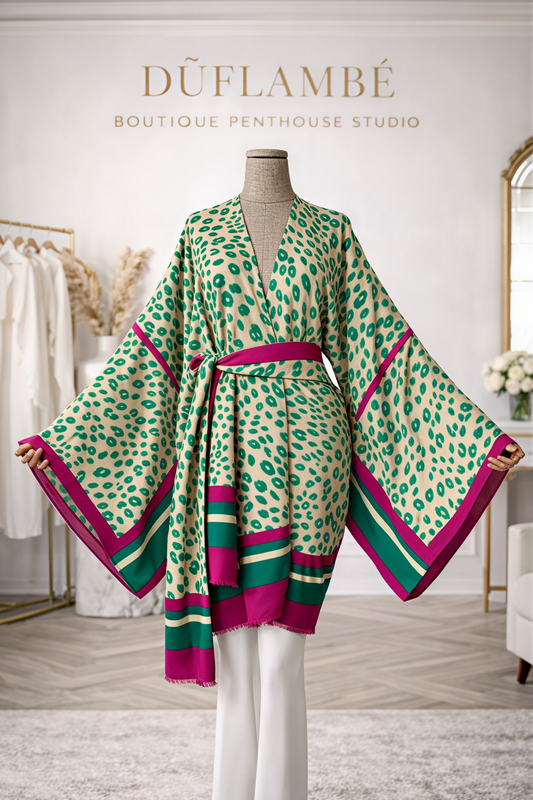The Emerald Leopard Kimono