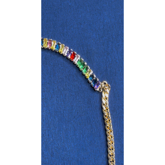 Rainbow Cuban Link Bracelet