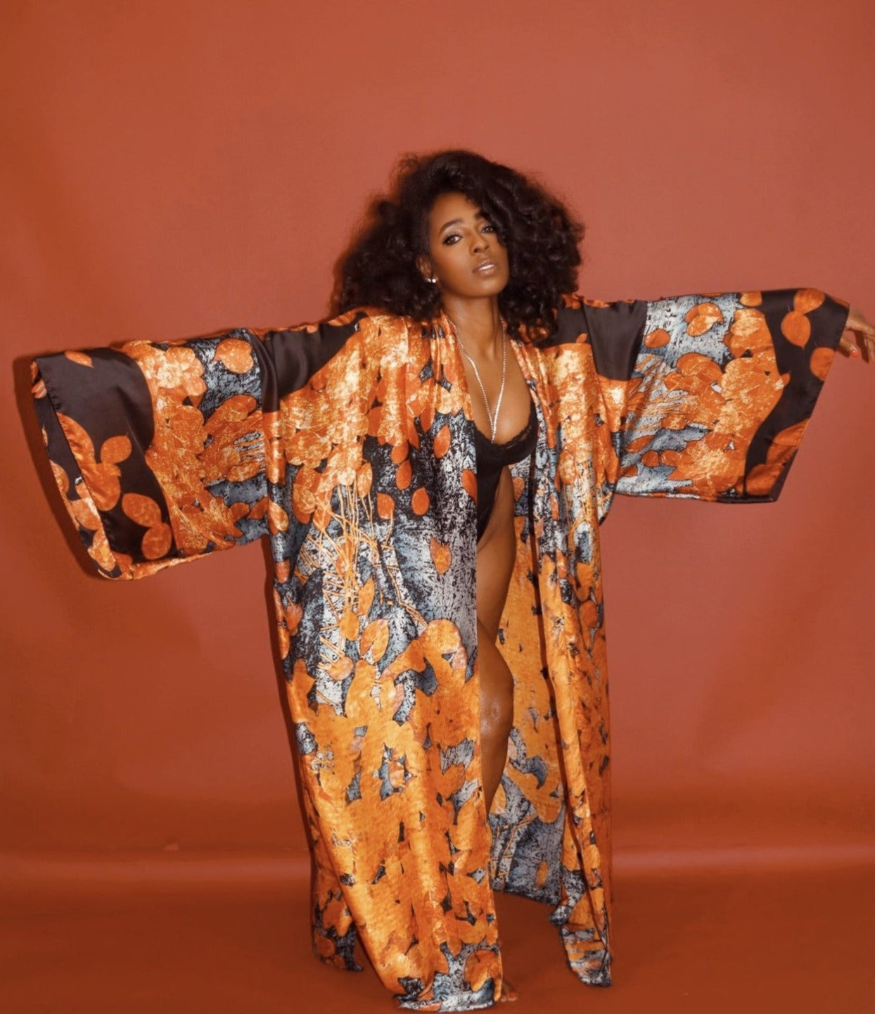 Leisure's Loyal Companion - Blood Orange Trim (Kimono 1)