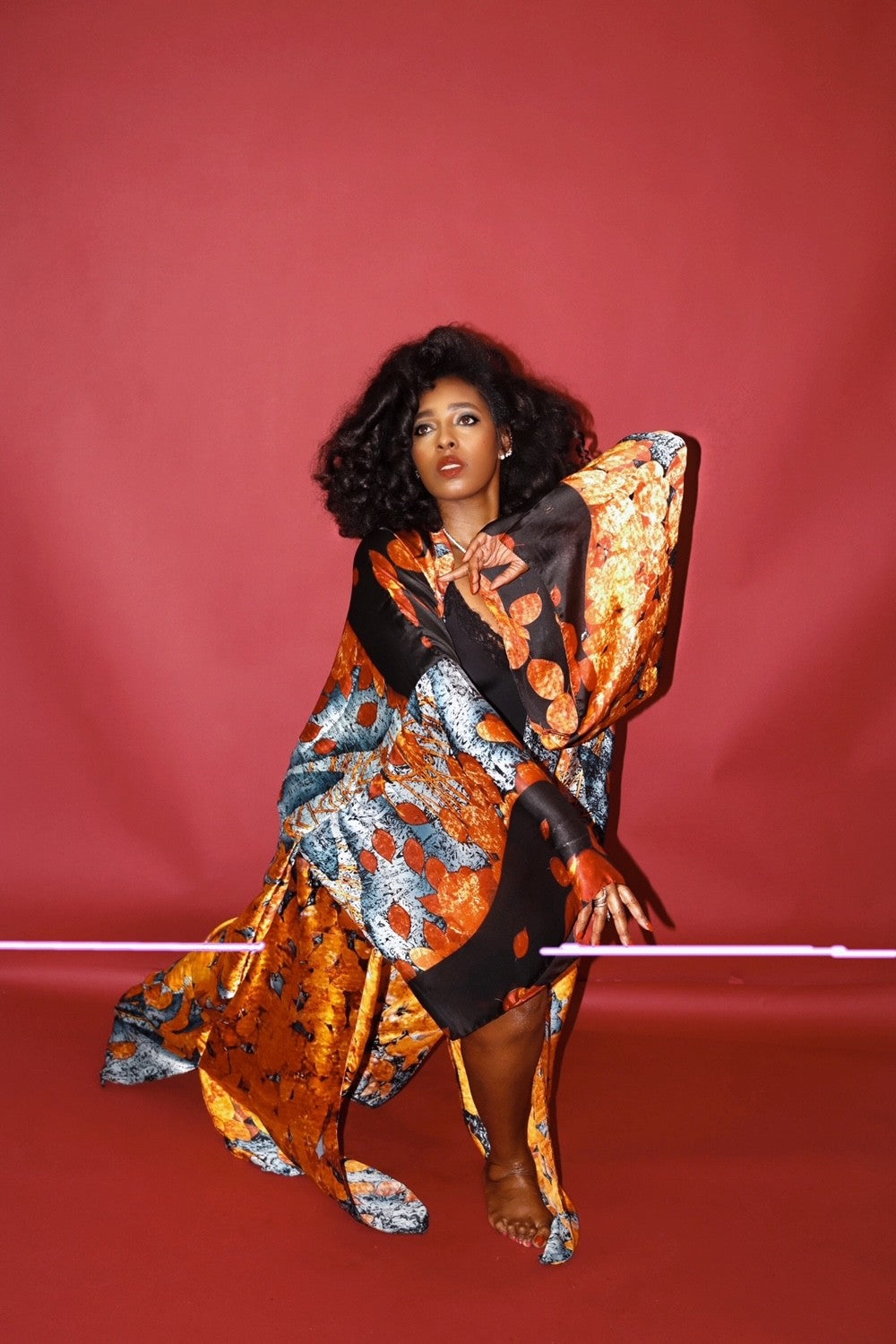 Leisure's Loyal Companion - Blood Orange Trim (Kimono 1)